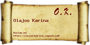 Olajos Karina névjegykártya